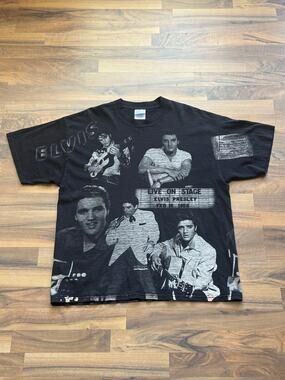 Elvis faded AOP Size Xl